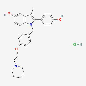 2-(4-Hydroxyphenyl)-3-methyl-1-(4-(2-(piperidin-1-yl)ethoxy)benzyl)-1H-indol-5-ol Hydrochloride