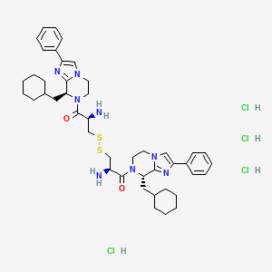 (2R,2'R)-3,3'-Disulfanediylbis(2-amino-1-((S)-8-(cyclohexylmethyl)-2-phenyl-5,6-dihydroimidazo[1,2-a]pyrazin-7(8H)-yl)propan-1-one) Tetrahydrochloride