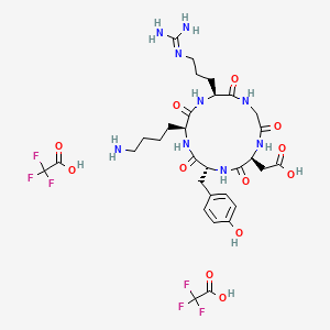 2,2,2-Trifluoroacetic Acid compound with 2-((2S,5R,8S,11S)-8-(4-Aminobutyl)-11-(3-guanidinopropyl)-5-(4-hydroxybenzyl)-3,6,9,12,15-pentaoxo-1,4,7,10,13-pentaazacyclopentadecan-2-yl)acetic Acid (2:1)