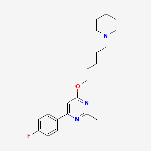 4-(4-Fluorophenyl)-2-methyl-6-((5-(piperidin-1-yl)pentyl)oxy)pyrimidine