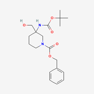 Phenylmethyl 3-[[(1，1-dimethylethoxy)carbonyl]amino]-3-(hydroxymethyl)-1-piperidinecarboxylate