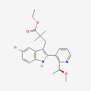 Ethyl (S)-3-(5-bromo-2-(2-(1-methoxyethyl)pyridin-3-yl)-1H-indol-3-yl)-2,2-dimethylpropanoate