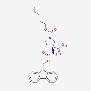 (S)-3-((((9H-Fluoren-9-yl)methoxy)carbonyl)amino)-1-((pent-4-en-1-yloxy)carbonyl)pyrrolidine-3-carboxylic acid