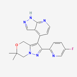 2-(5-Fluoropyridin-2-yl)-6，6-dimethyl-3-(1H-pyrazolo[3，4-b]pyridin-4-yl)-6，7-dihydro-4H-pyrazolo[5，1-c][1，4]oxazine