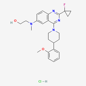 2-((2-(1-Fluorocyclopropyl)-4-(4-(2-methoxyphenyl)piperidin-1-yl)quinazolin-6-yl)(methyl)amino)ethan-1-ol hydrochloride