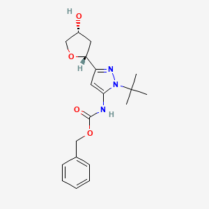 Benzyl (1-(tert-butyl)-3-((2R,4R)-4-hydroxytetrahydrofuran-2-yl)-1H-pyrazol-5-yl)carbamate