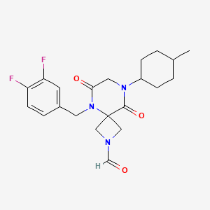 5-(3，4-Difluorobenzyl)-8-(trans-4-methylcyclohexyl)-6，9-dioxo-2，5，8-triazaspiro[3.5]nonane-2-carbaldehyde