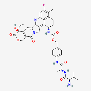 4-((S)-2-((S)-2-Amino-3-methylbutanamido)propanamido)benzyl ((1S,9S)-9-ethyl-5-fluoro-9-hydroxy-4-methyl-10,13-dioxo-2,3,9,10,13,15-hexahydro-1H,12H-benzo[de]pyrano[3',4':6,7]indolizino[1,2-b]quinolin-1-yl)carbamate