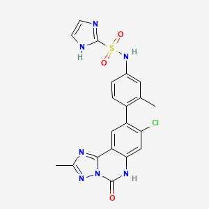 N-(4-(8-Chloro-2-methyl-5-oxo-5,6-dihydro-[1,2,4]triazolo[1,5-c]quinazolin-9-yl)-3-methylphenyl)-1H-imidazole-2-sulfonamide