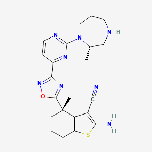 (S)-2-Amino-4-methyl-4-(3-(2-((S)-2-methyl-1,4-diazepan-1-yl)pyrimidin-4-yl)-1,2,4-oxadiazol-5-yl)-4,5,6,7-tetrahydrobenzo[b]thiophene-3-carbonitrile