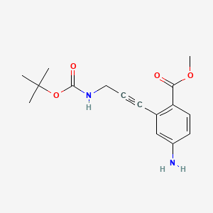 Methyl 4-amino-2-(3-((tert-butoxycarbonyl)amino)prop-1-yn-1-yl)benzoate