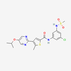 N-(3-Chloro-5-(methylsulfonamido)phenyl)-4-(5-isopropoxypyrimidin-2-yl)-5-methylthiophene-2-carboxamide