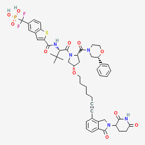 ((2-(((2S)-1-((2S，4S)-4-((7-(2-(2，6-Dioxopiperidin-3-yl)-1-oxoisoindolin-4-yl)hept-6-yn-1-yl)oxy)-2-((R)-2-phenylmorpholine-4-carbonyl)pyrrolidin-1-yl)-3，3-dimethyl-1-oxobutan-2-yl)carbamoyl)benzo[b]thiophen-5-yl)difluoromethyl)phosphonic acid