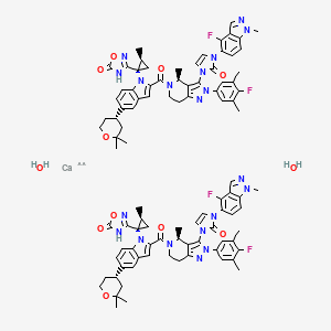 3-((1S,2S)-1-(5-((S)-2,2-Dimethyltetrahydro-2H-pyran-4-yl)-2-((S)-3-(3-(4-fluoro-1-methyl-1H-indazol-5-yl)-2-oxo-2,3-dihydro-1H-imidazol-1-yl)-2-(4-fluoro-3,5-dimethylphenyl)-4-methyl-4,5,6,7-tetrahydro-2H-pyrazolo[4,3-c]pyridine-5-carbonyl)-1H-indol-1-yl
