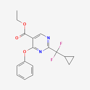 5-Pyrimidinecarboxylic acid， 2-(cyclopropyldifluoromethyl)-4-phenoxy-， ethyl ester