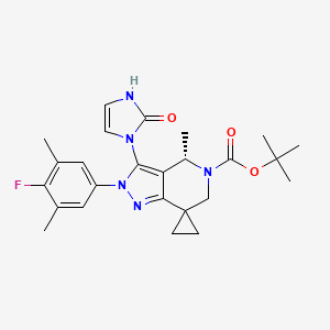 tert-Butyl (S)-2'-(4-fluoro-3，5-dimethylphenyl)-4'-methyl-3'-(2-oxo-2，3-dihydro-1H-imidazol-1-yl)-2'，4'-dihydrospiro[cyclopropane-1，7'-pyrazolo[4，3-c]pyridine]-5'(6'H)-carboxylate