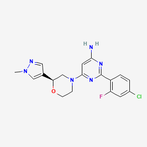 (S)-2-(4-Chloro-2-fluorophenyl)-6-[2-(1-methyl-1H-pyrazol-4-yl)morpholino]pyrimidin-4-amine