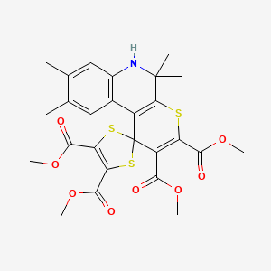 Tetramethyl 5',5',8',9'-tetramethyl-5',6'-dihydrospiro[1,3-dithiole-2,1'-thiopyrano[2,3-c]quinoline]-2',3',4,5-tetracarboxylate