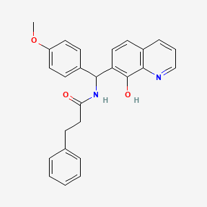 N-((8-Hydroxyquinolin-7-yl)(4-methoxyphenyl)methyl)-3-phenylpropanamide
