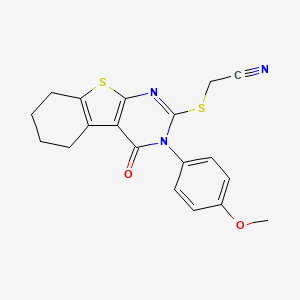 2-((3-(4-Methoxyphenyl)-4-oxo-3,4,5,6,7,8-hexahydrobenzo[4,5]thieno[2,3-d]pyrimidin-2-yl)thio)acetonitrile