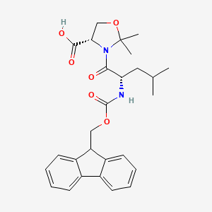 (S)-3-((S)-2-((((9H-Fluoren-9-yl)methoxy)carbonyl)amino)-4-methylpentanoyl)-2,2-dimethyloxazolidine-4-carboxylic acid