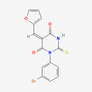 1-(3-Bromophenyl)-5-(furan-2-ylmethylene)-2-thioxodihydropyrimidine-4,6(1H,5H)-dione