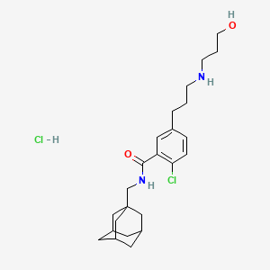 N-(Adamantan-1-ylmethyl)-2-chloro-5-(3-((3-hydroxypropyl)amino)propyl)benzamide hydrochloride