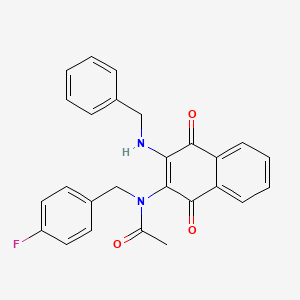 N-(3-(Benzylamino)-1,4-dioxo-1,4-dihydronaphthalen-2-yl)-N-(4-fluorobenzyl)acetamide