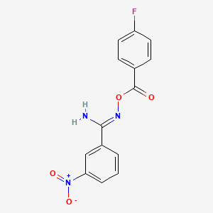 [Imino(3-nitrophenyl)methyl]azanyl 4-fluorobenzoate