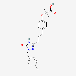 2-Methyl-2-(4-(3-(1-(4-methylbenzyl)-5-oxo-4,5-dihydro-1H-1,2,4-triazol-3-yl)propyl)phenoxy)propanoic Acid