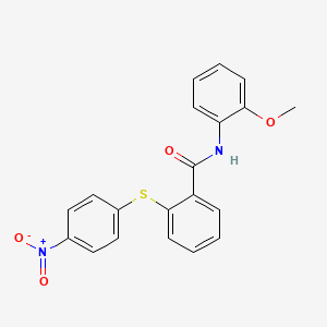 N-(2-Methoxyphenyl)-2-((4-nitrophenyl)thio)benzamide