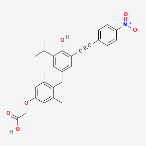 2-(4-(4-Hydroxy-3-isopropyl-5-((4-nitrophenyl)ethynyl)benzyl)-3,5-dimethylphenoxy)acetic acid