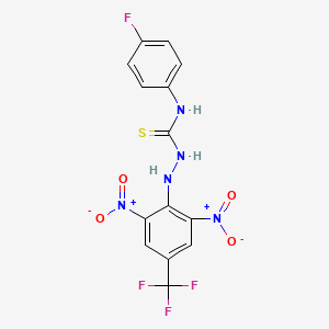 2-(2,6-Dinitro-4-(trifluoromethyl)phenyl)-N-(4-fluorophenyl)hydrazine-1-carbothioamide