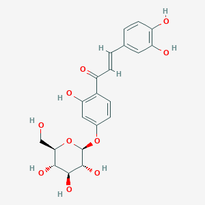 (E)-3-(3,4-Dihydroxyphenyl)-1-(2-hydroxy-4-(((2S,3R,4S,5S,6R)-3,4,5-trihydroxy-6-(hydroxymethyl)tetrahydro-2H-pyran-2-yl)oxy)phenyl)prop-2-en-1-one