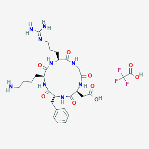 2-((2S,5R,8S,11S)-8-(4-Aminobutyl)-5-benzyl-11-(3-guanidinopropyl)-3,6,9,12,15-pentaoxo-1,4,7,10,13-pentaazacyclopentadecan-2-yl)acetic acid Trifluoroacetate