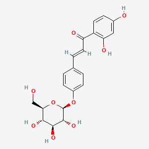 (E)-1-(2,4-Dihydroxyphenyl)-3-(4-(((2S,3R,4S,5S,6R)-3,4,5-trihydroxy-6-(hydroxymethyl)tetrahydro-2H-pyran-2-yl)oxy)phenyl)prop-2-en-1-one