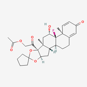 2-((6a'S,6b'R,7'S,8a'S,8b'S,11a'R,12a'S,12b'S)-6b'-Fluoro-7'-hydroxy-6a',8a'-dimethyl-4'-oxo-1',2',4',6a',6b',7',8',8a',11a',12',12a',12b'-dodecahydro-8b'H-spiro[cyclopentane-1,10'-naphtho[2',1':4,5]indeno[1,2-d][1,3]dioxole]-8b'-yl)-2-oxoethyl Acetate