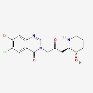 7-Bromo-6-chloro-3-[3-[(2R,3S)-3-hydroxy-2-piperidyl]-2-oxopropyl]-4(3H)-quinazolinone