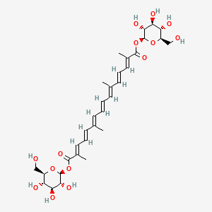 Bis((2S,3R,4S,5S,6R)-3,4,5-trihydroxy-6-(hydroxymethyl)tetrahydro-2H-pyran-2-yl) (2E,4E,6E,8E,10E,12E,14E)-2,6,11,15-tetramethylhexadeca-2,4,6,8,10,12,14-heptaenedioate