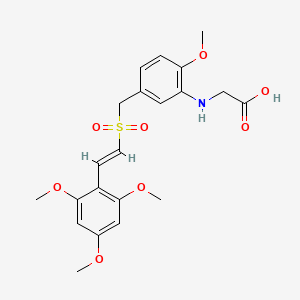 (E)-2-((2-Methoxy-5-(((2,4,6-trimethoxystyryl)sulfonyl)methyl)phenyl)amino)acetic Acid