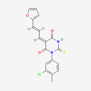 1-(3-Chloro-4-methylphenyl)-5-(3-(furan-2-yl)allylidene)-2-thioxodihydropyrimidine-4,6(1H,5H)-dione
