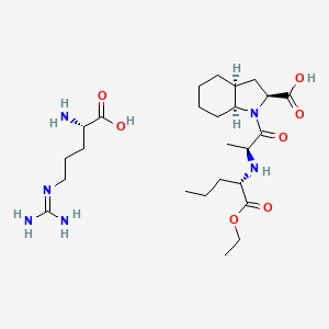(2S,3aS,7aS)-1-((S)-2-(((S)-1-Ethoxy-1-oxopentan-2-yl)amino)propanoyl)octahydro-1H-indole-2-carboxylic acid compound with (S)-2-amino-5-guanidinopentanoic acid (1:1)