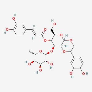 [(1R,6S,7S,8R,9R)-4-(3,4-dihydroxyphenyl)-9-(hydroxymethyl)-7-[(2S,3R,4R,5S,6S)-3,4,5-trihydroxy-6-methyl-oxan-2-yl]oxy-2,5,10-trioxabicyclo[4.4.0]dec-8-yl] (E)-3-(3,4-dihydroxyphenyl)prop-2-enoate