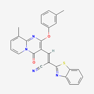 2-(Benzo[d]thiazol-2-yl)-3-(9-methyl-4-oxo-2-(m-tolyloxy)-4H-pyrido[1,2-a]pyrimidin-3-yl)acrylonitrile