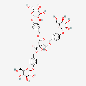 Tris(4-(((2S,3R,4S,5S,6R)-3,4,5-trihydroxy-6-(hydroxymethyl)tetrahydro-2H-pyran-2-yl)oxy)benzyl) 2-hydroxypropane-1,2,3-tricarboxylate