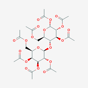 (2S,3R,4S,5R,6R)-6-(Acetoxymethyl)-5-(((2S,3R,4S,5S,6R)-3,4,5-triacetoxy-6-(acetoxymethyl)tetrahydro-2H-pyran-2-yl)oxy)tetrahydro-2H-pyran-2,3,4-triyl triacetate