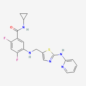 N-Cyclopropyl-2,4-difluoro-5-(((2-(pyridin-2-ylamino)thiazol-5-yl)methyl)amino)benzamide
