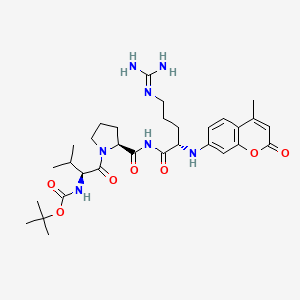 tert-Butyl ((S)-1-((S)-2-(((S)-5-guanidino-1-((4-methyl-2-oxo-2H-chromen-7-yl)amino)-1-oxopentan-2-yl)carbamoyl)pyrrolidin-1-yl)-3-methyl-1-oxobutan-2-yl)carbamate