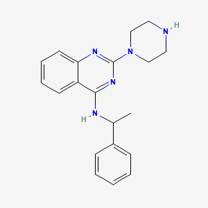 N-(1-Phenylethyl)-2-(piperazin-1-yl)quinazolin-4-amine