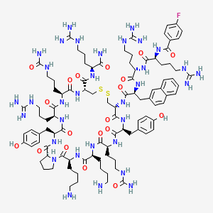 (3S,6S,9S,12R,17R,20S,23S,26S,29R,34aS)-N-((S)-1-Amino-5-guanidino-1-oxopentan-2-yl)-26,29-bis(4-aminobutyl)-17-((S)-2-((S)-2-((S)-2-(4-fluorobenzamido)-5-guanidinopentanamido)-5-guanidinopentanamido)-3-(naphthalen-2-yl)propanamido)-6-(3-guanidinopropyl)-